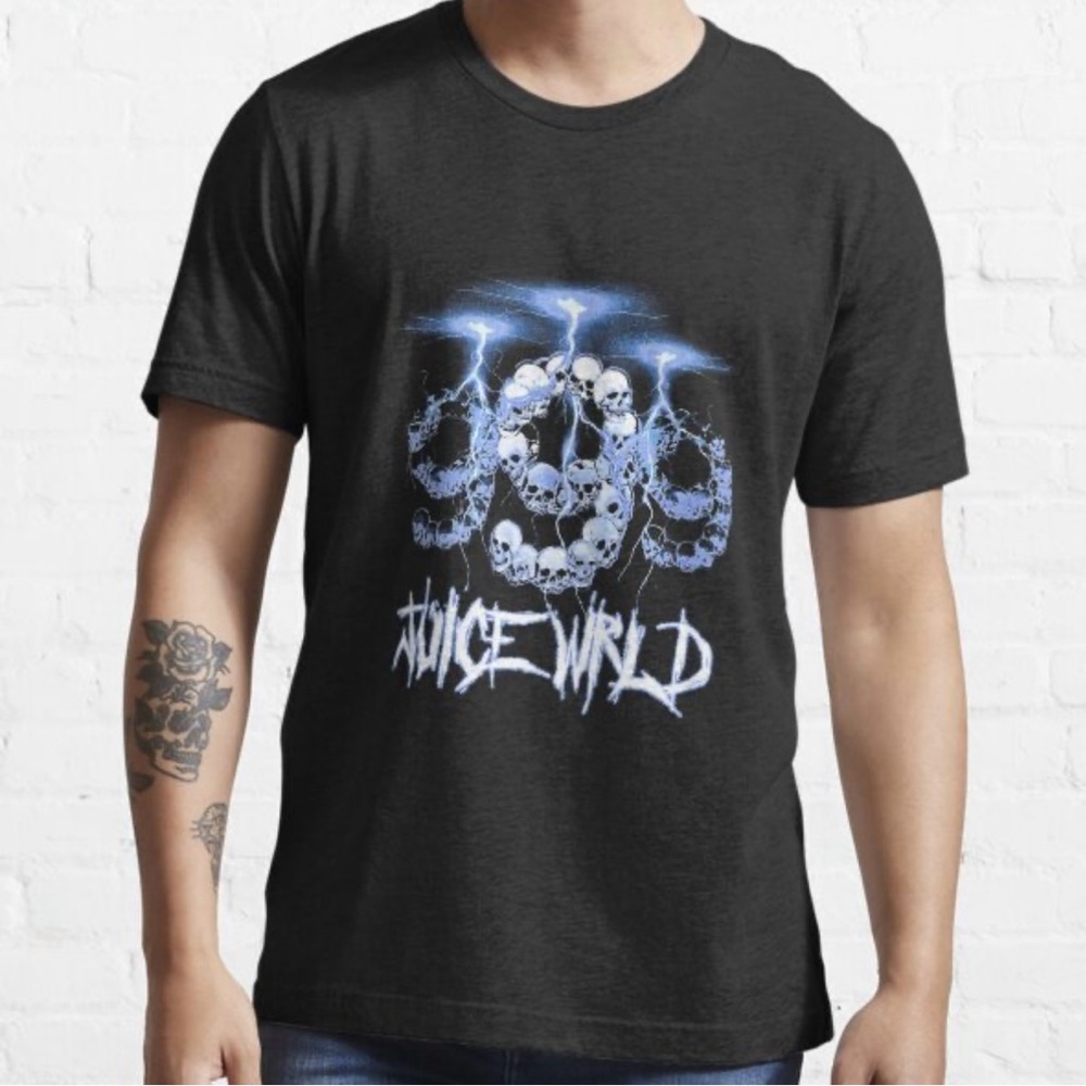 JUICE WRRLD 999 Club Lightning Essential Mens Shirt Large Black Graphics